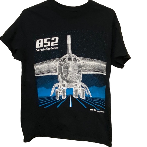USAF Other - B-52 StratoFortress Blackbird USAF Full Graphic Retro Men’s Black L T-Shirt Jets
